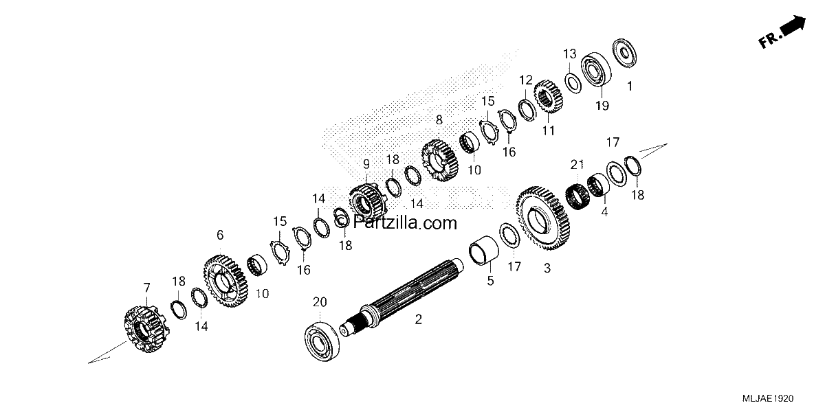 Diagrama de TRANSMISSION COUNTERSHAFT