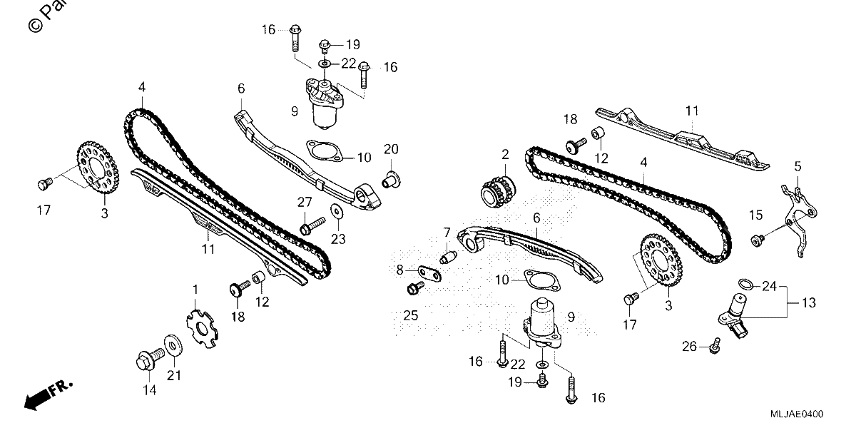 Diagrama de CAM CHAIN TENSIONER