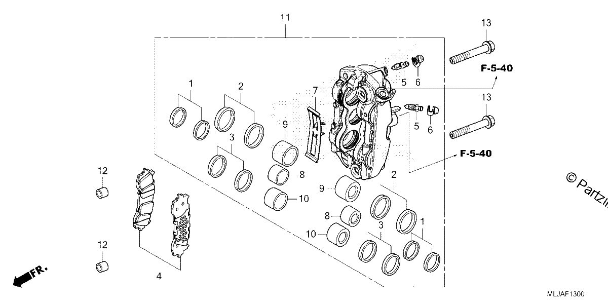 Diagrama de LEFT FRONT BRAKE CALIPER