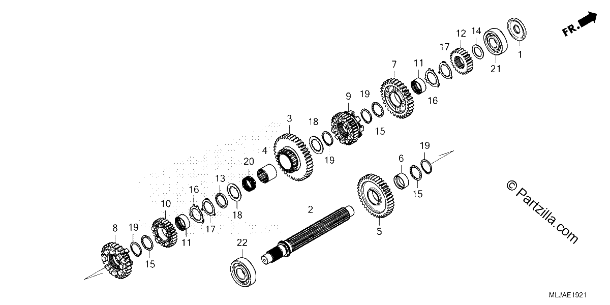 Diagrama de TRANSMISSION COUNTERSHAFT DCT