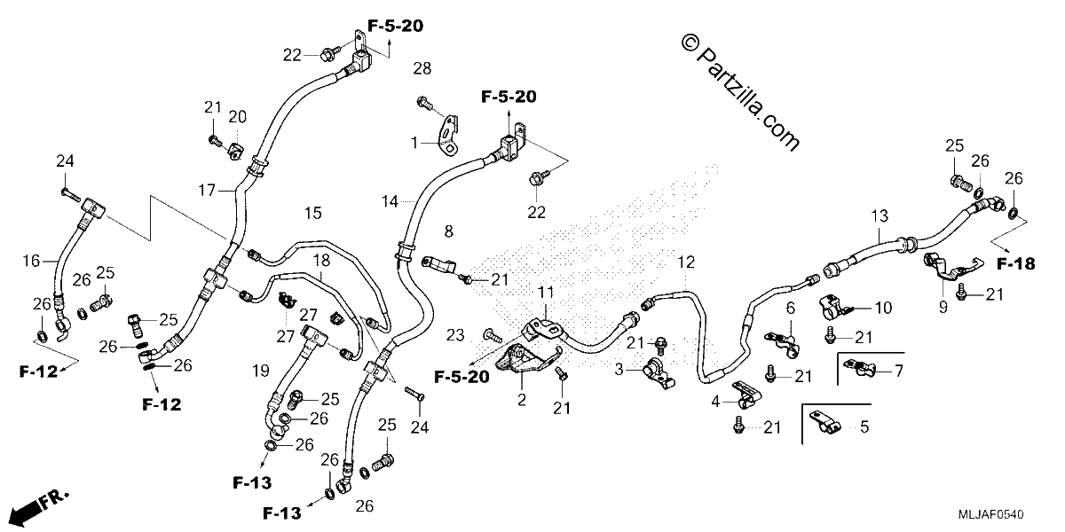 Diagrama de BRAKE HOSE BRAKE PIPE