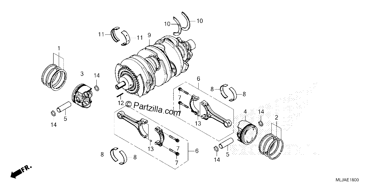 Diagrama de CRANKSHAFT PISTON