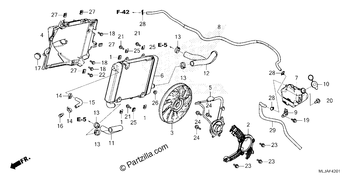 Diagrama de RADIATOR LEFT