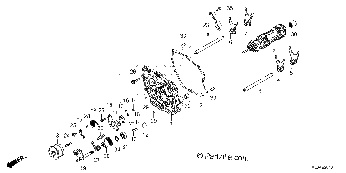 Diagrama de SHIFT DRUM SHIFT FORK DCT