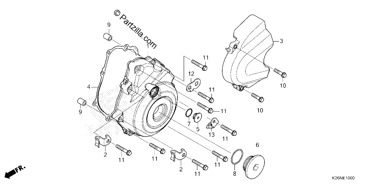 Diagrama de LEFT CRANKCASE COVER