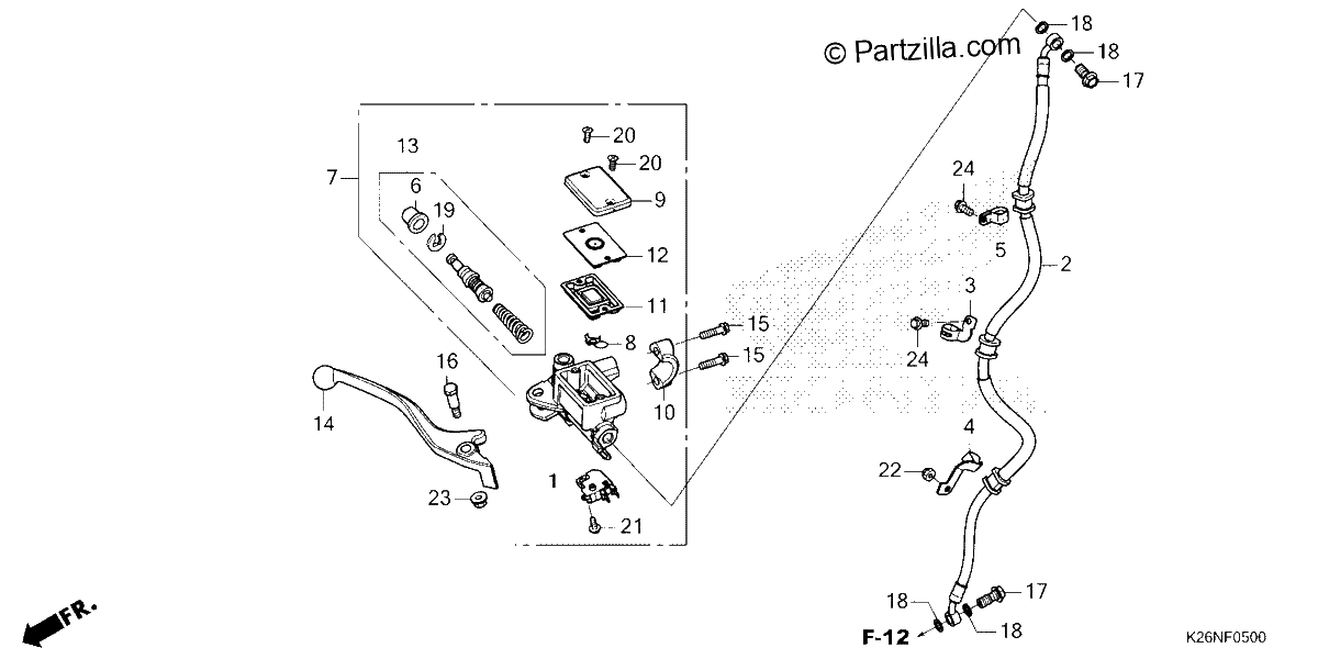 Diagrama de FRONT BRAKE MASTER CYLINDER 1
