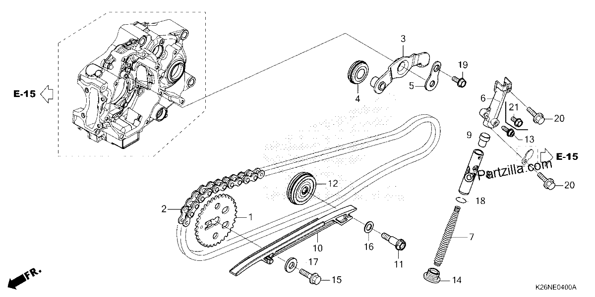 Diagrama de CAM CHAIN TENSIONER