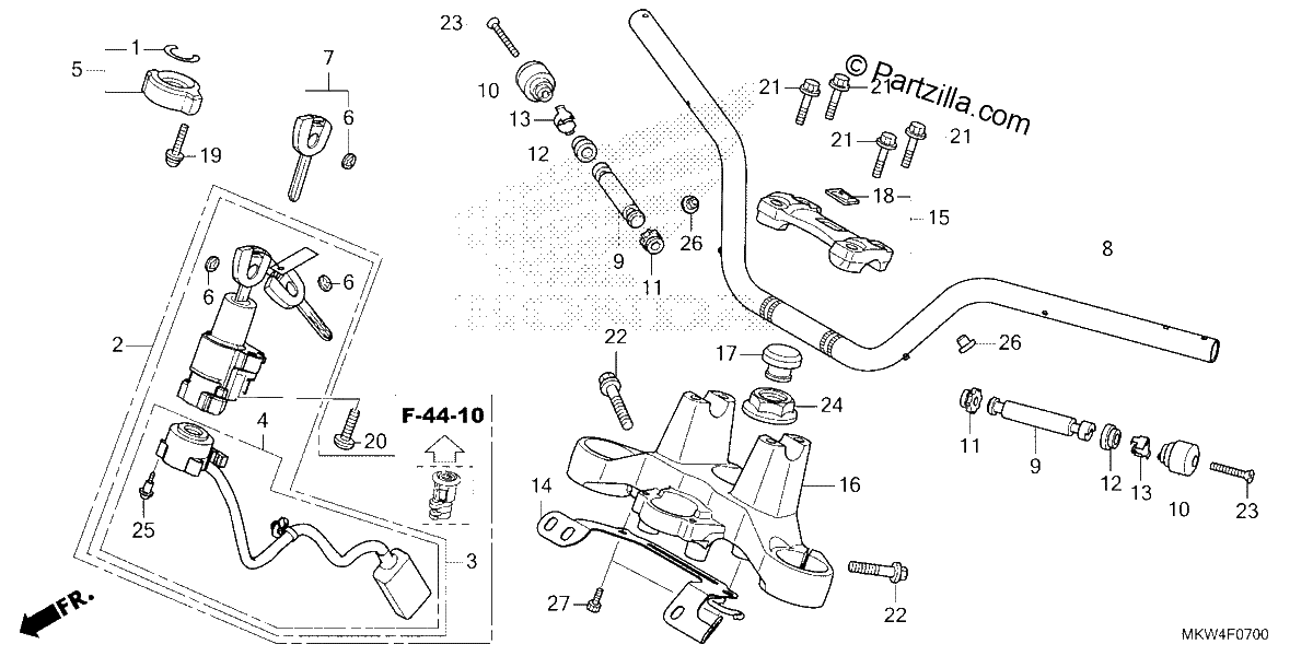 Diagrama de HANDLEBAR TOP BRIDGE