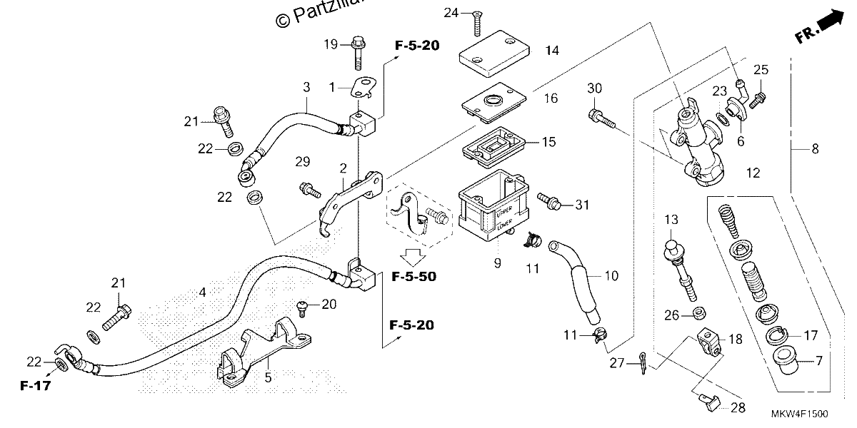 Diagrama de REAR BRAKE MASTER CYLINDER