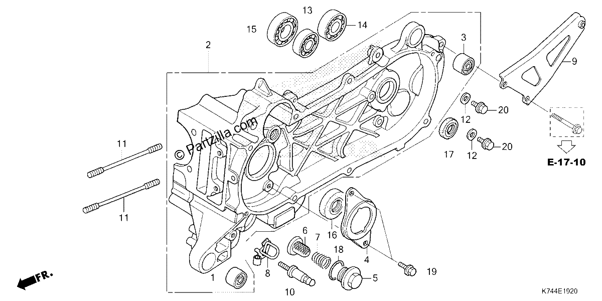 Diagrama de LEFT CRANKCASE