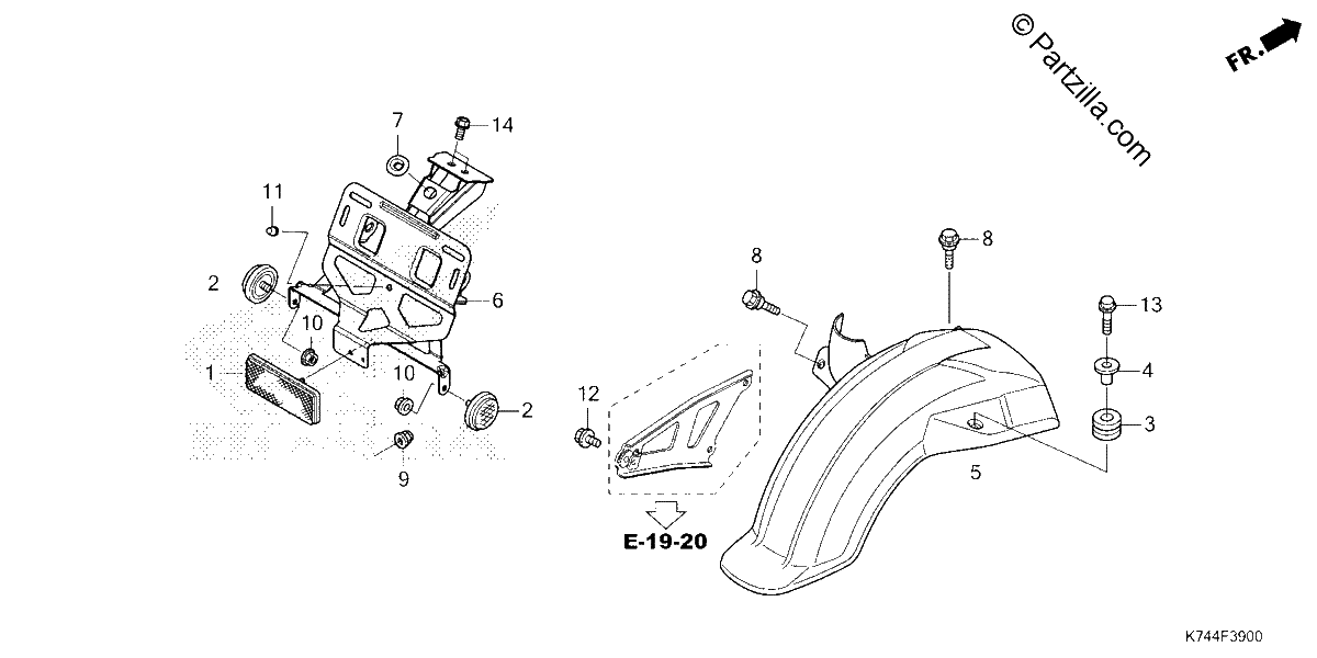 Diagrama de REAR FENDER