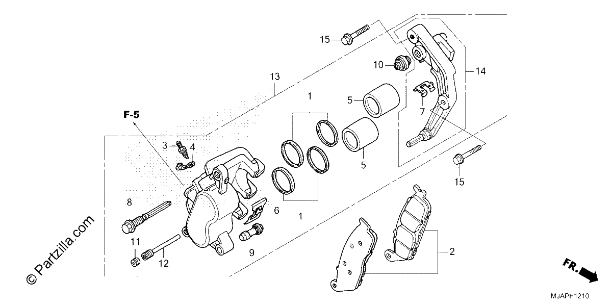 Diagrama de FRONT BRAKE CALIPER 1