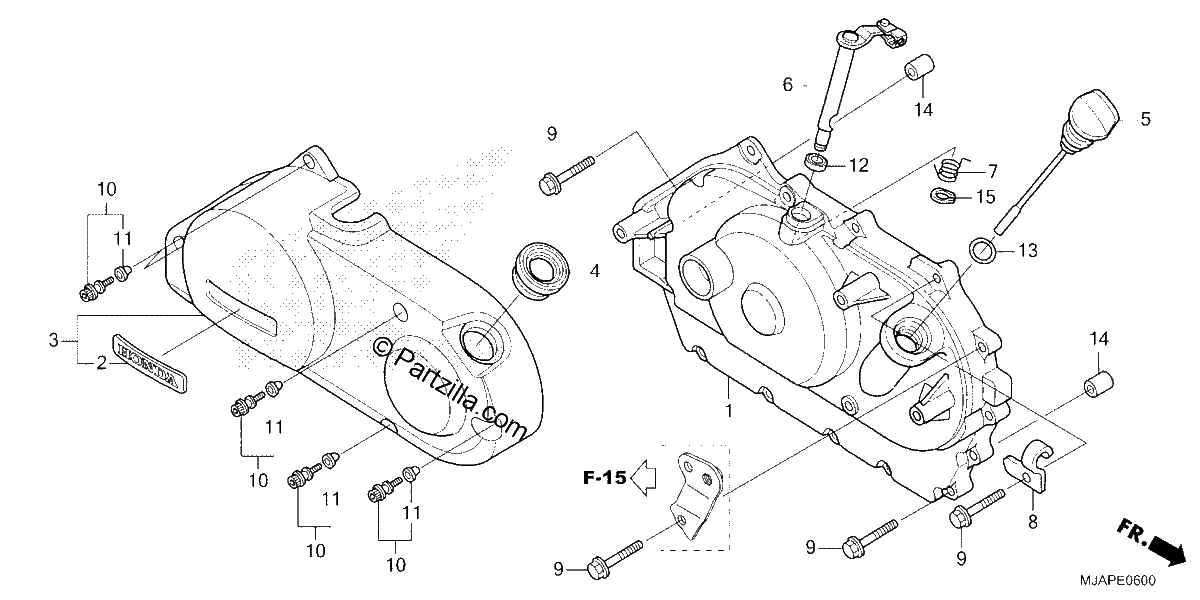 Diagrama de RIGHT CRANKCASE COVER