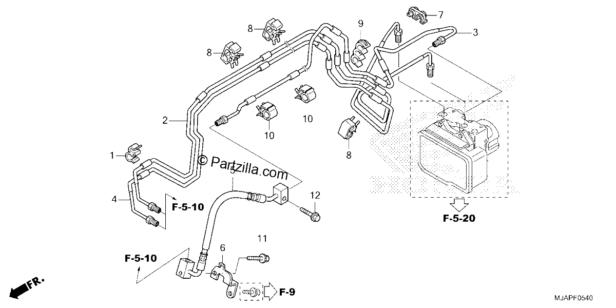 Diagrama de FRONT BRAKE PIPE