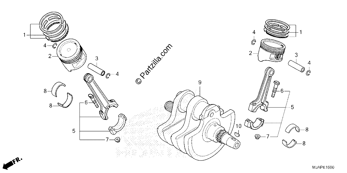 Diagrama de CRANKSHAFT PISTON