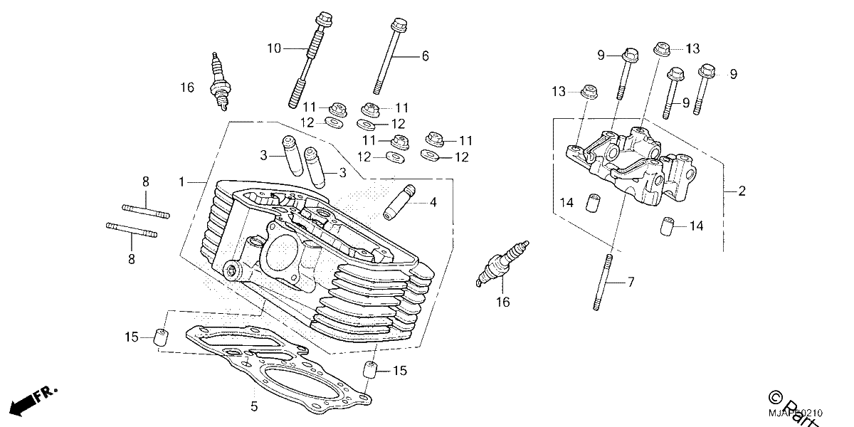 Diagrama de REAR CYLINDER HEAD