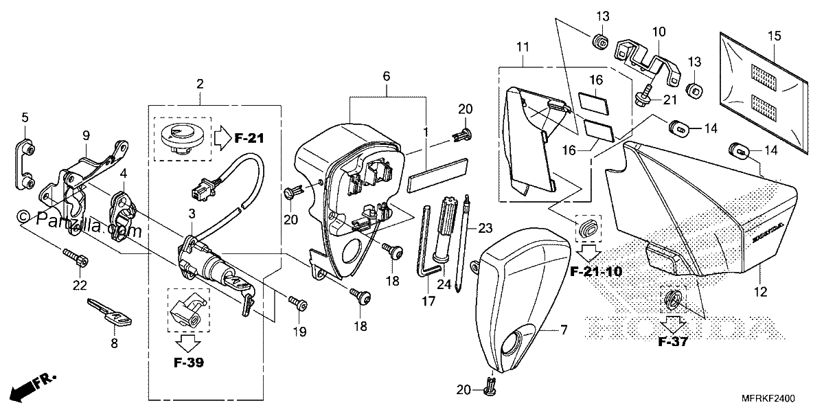 Diagrama de SIDE COVER TOOLS COMBINATION SWITCH