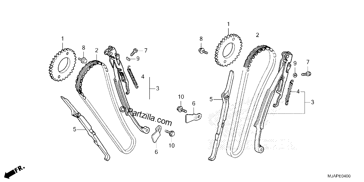 Diagrama de CAM CHAIN TENSIONER