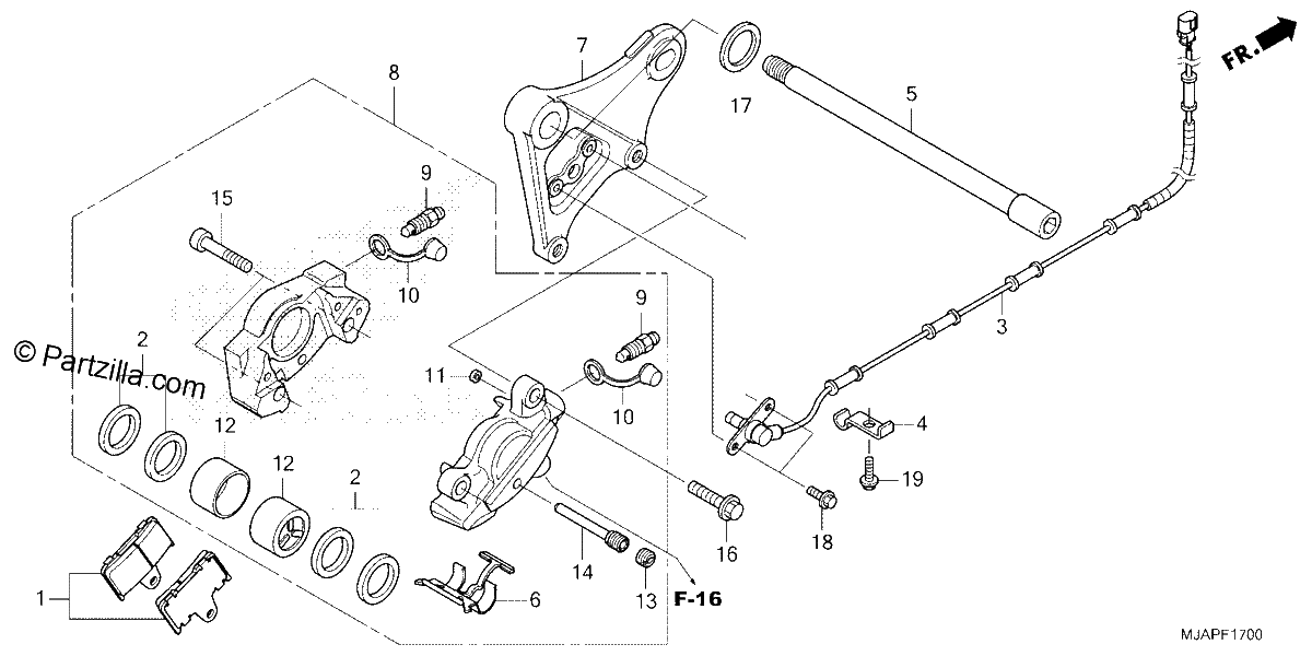 Diagrama de REAR BRAKE CALIPER