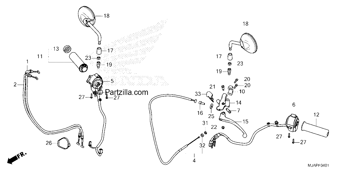 Diagrama de HANDLE LEVER SWITCH CABLE 2