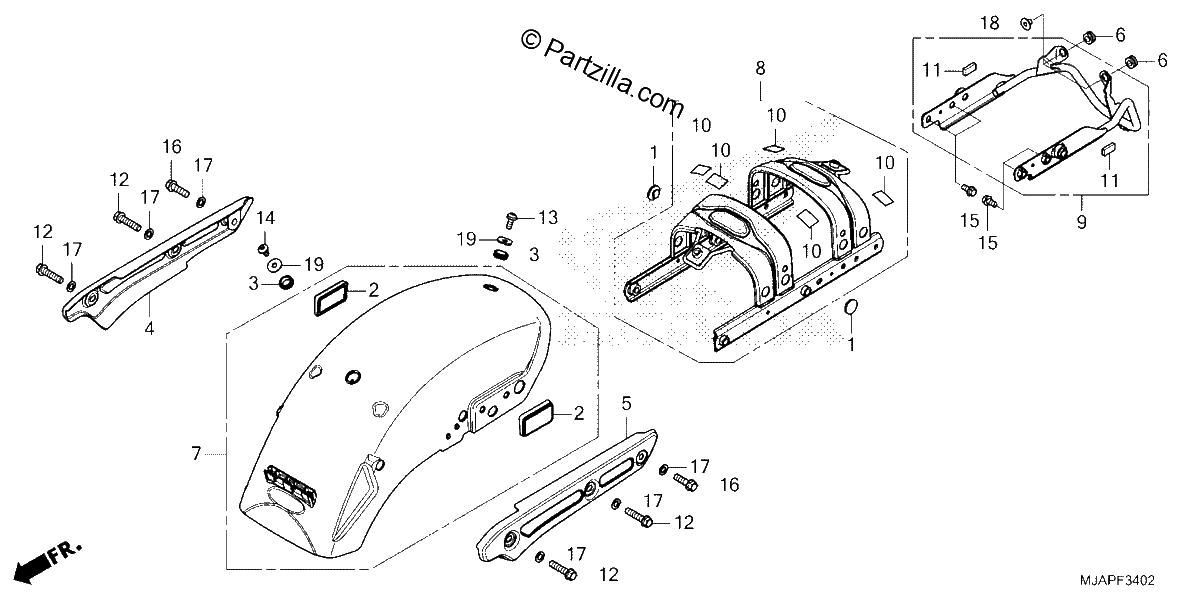 Diagrama de REAR FENDER 3