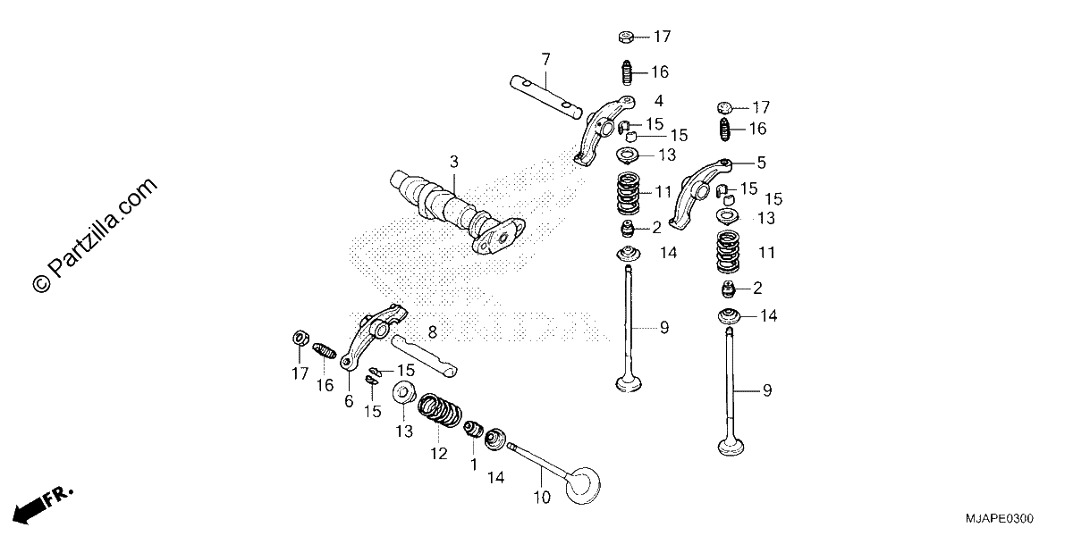 Diagrama de CAMSHAFT VALVE FRONT