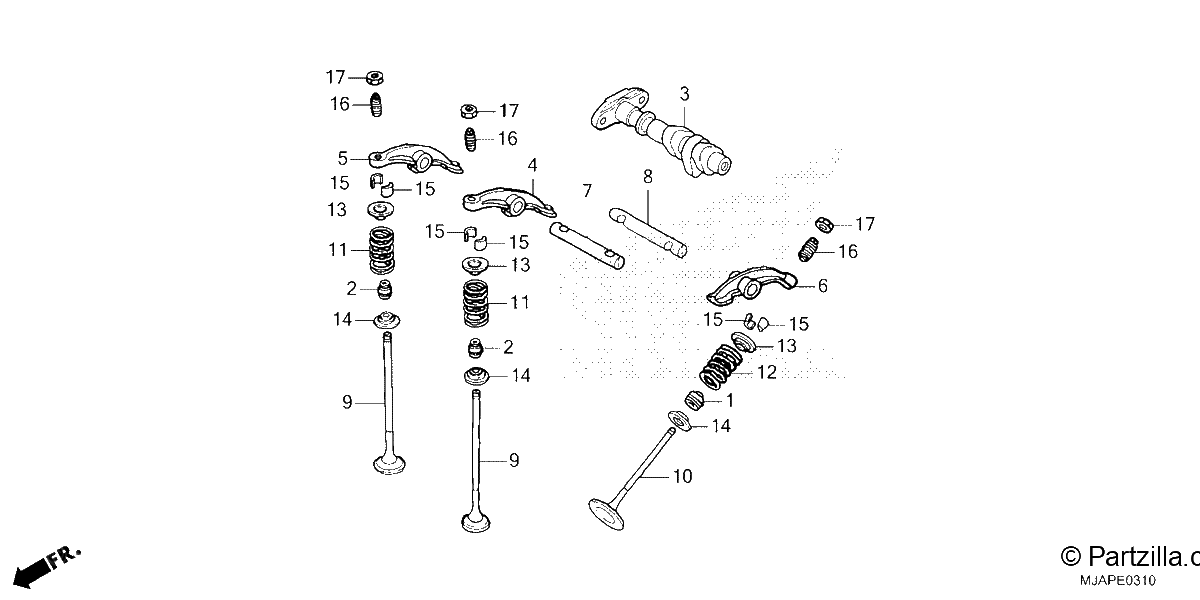 Diagrama de CAMSHAFT VALVE REAR