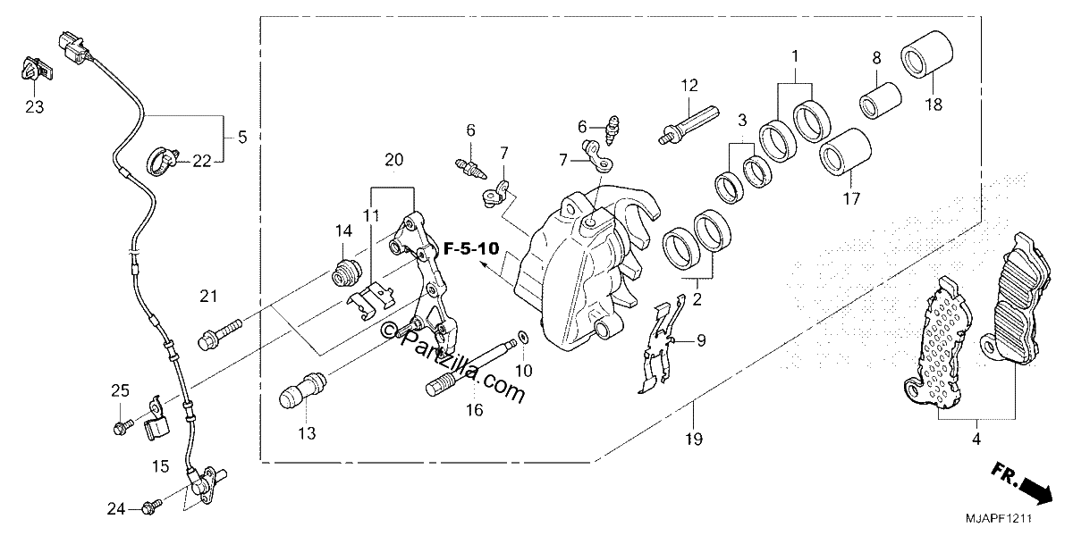 Diagrama de FRONT BRAKE CALIPER 2