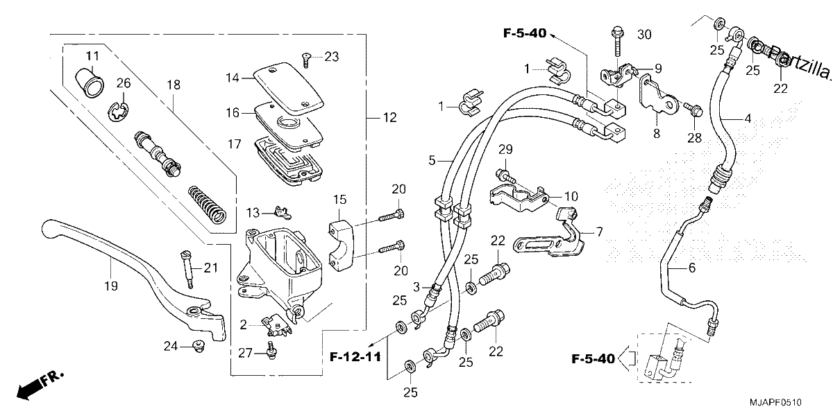 Diagrama de FRONT BRAKE MASTER CYLINDER 2