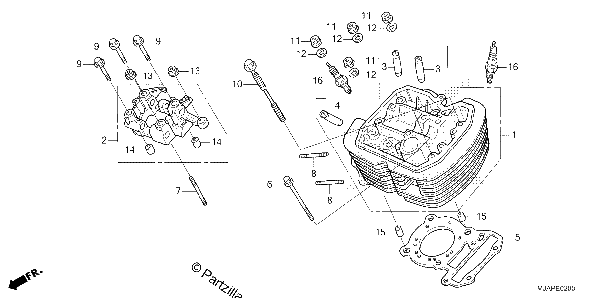 Diagrama de FRONT CYLINDER HEAD