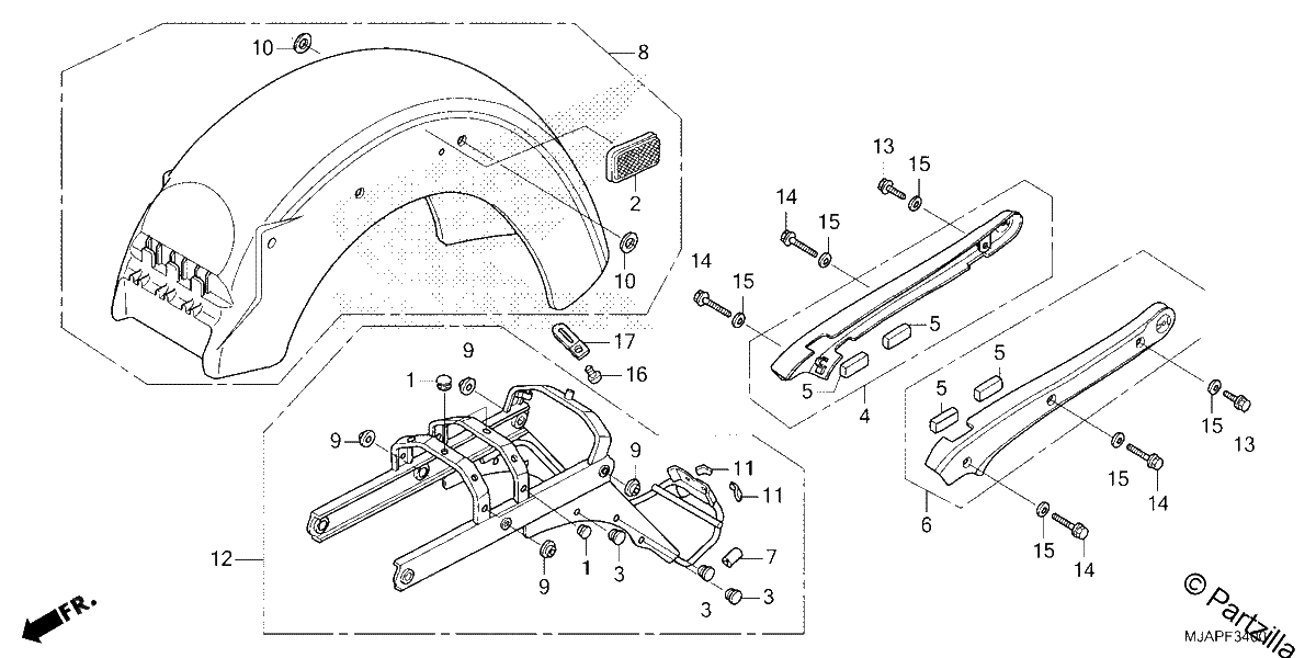 Diagrama de REAR FENDER 1