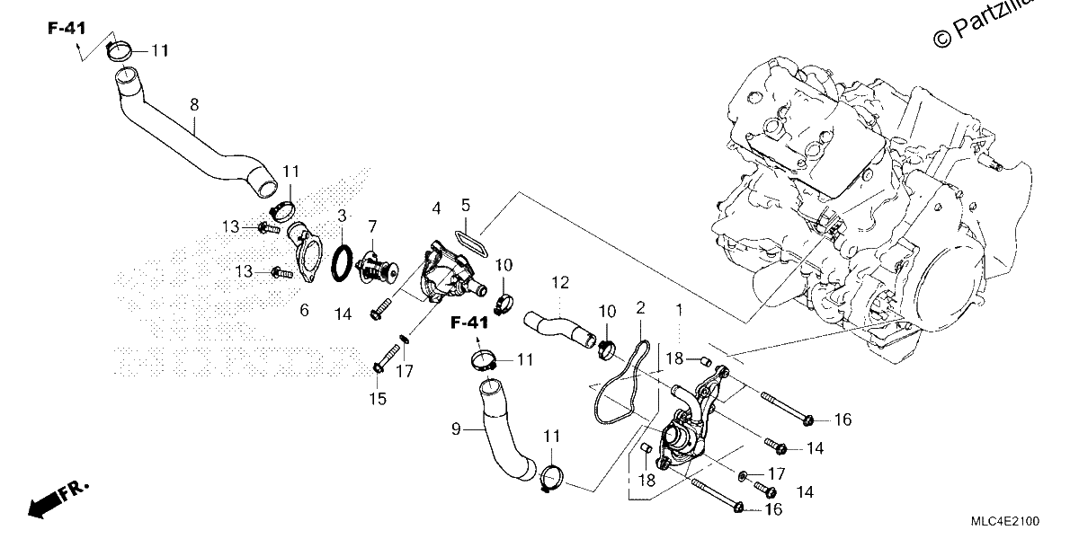 Diagrama de THERMOSTAT WATER HOSE