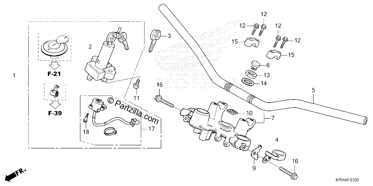 Diagrama de HANDLEBAR TOP BRIDGE