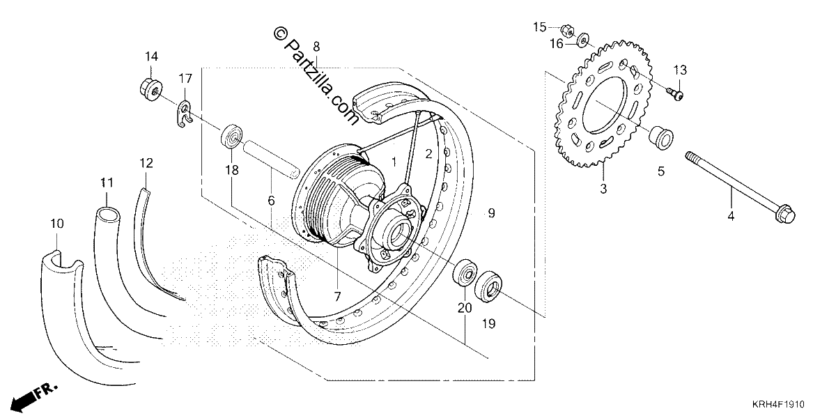 Diagrama de REAR WHEEL