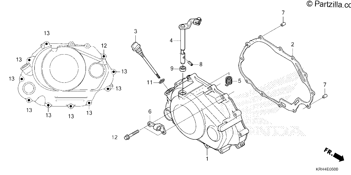 Diagrama de RIGHT CRANKCASE COVER