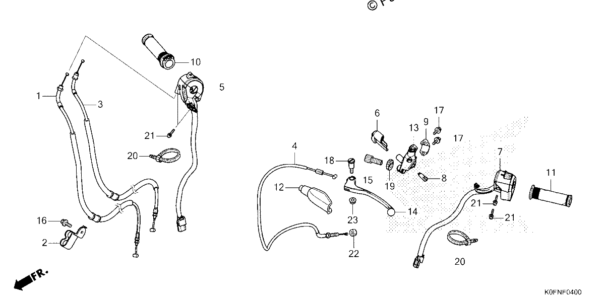 Diagrama de HANDLE LEVER SWITCH CABLE