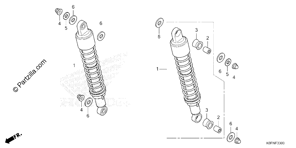 Diagrama de REAR SHOCK ABSORBER