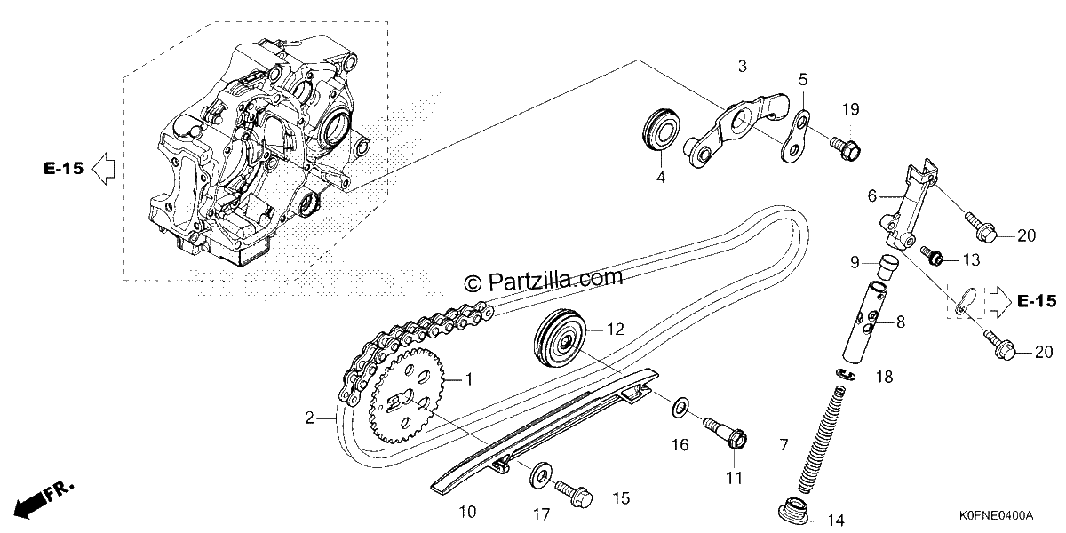Diagrama de CAM CHAIN TENSIONER
