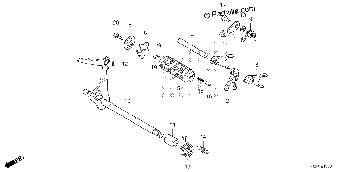 Diagrama de GEARSHIFT DRUM