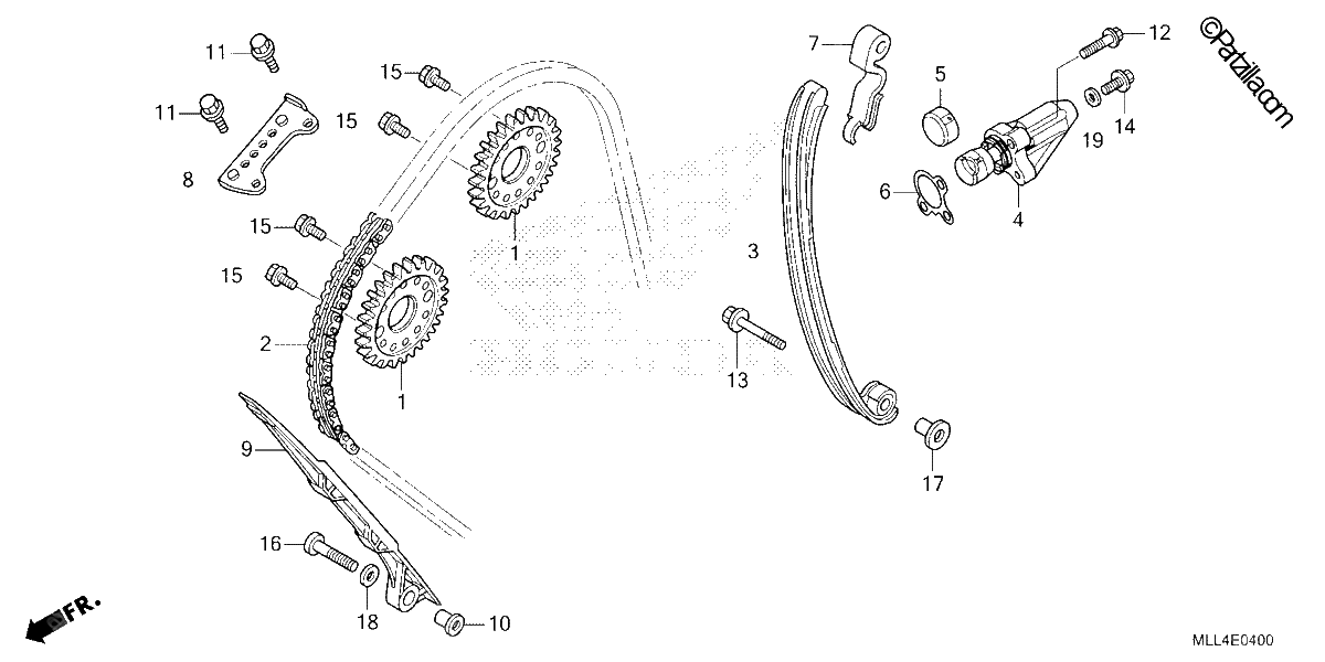 Diagrama de CAM CHAIN TENSIONER