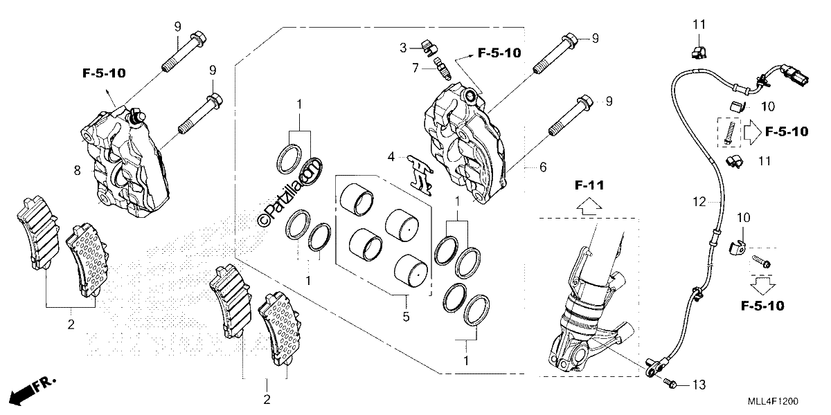 Diagrama de FRONT BRAKE CALIPER