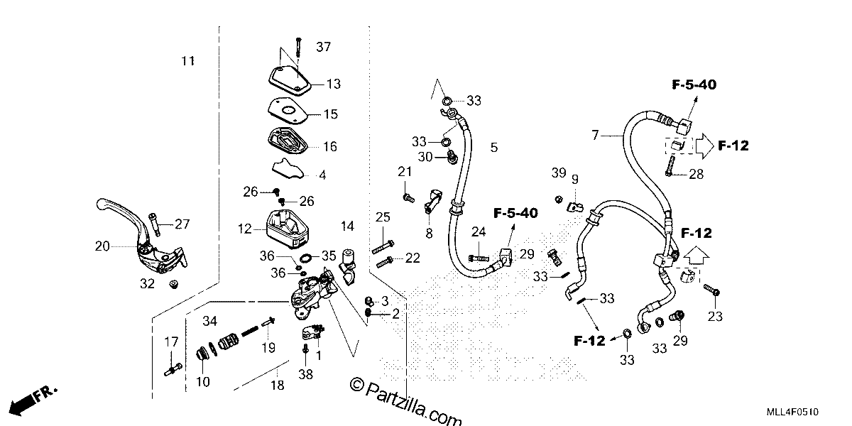 Diagrama de FRONT BRAKE MASTER CYLINDER