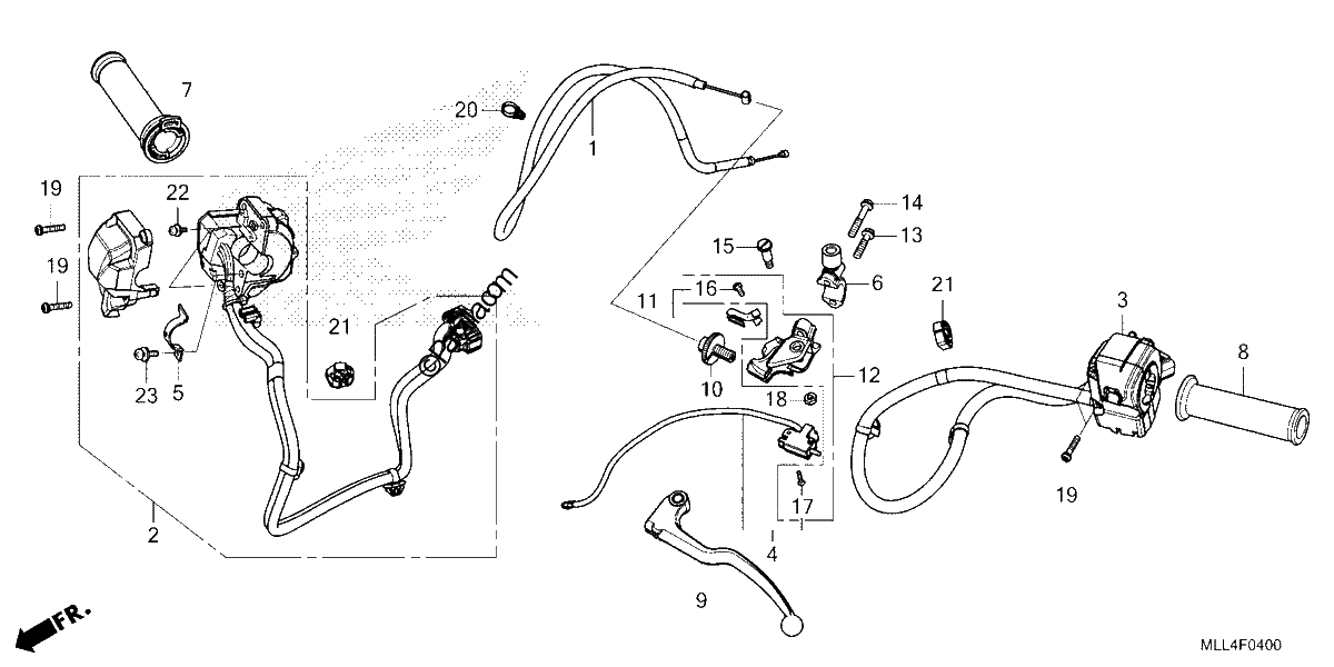 Diagrama de HANDLE LEVER SWITCH CABLE