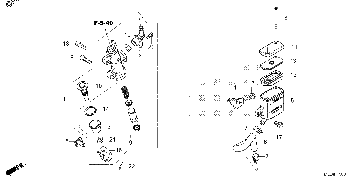 Diagrama de REAR BRAKE MASTER CYLINDER