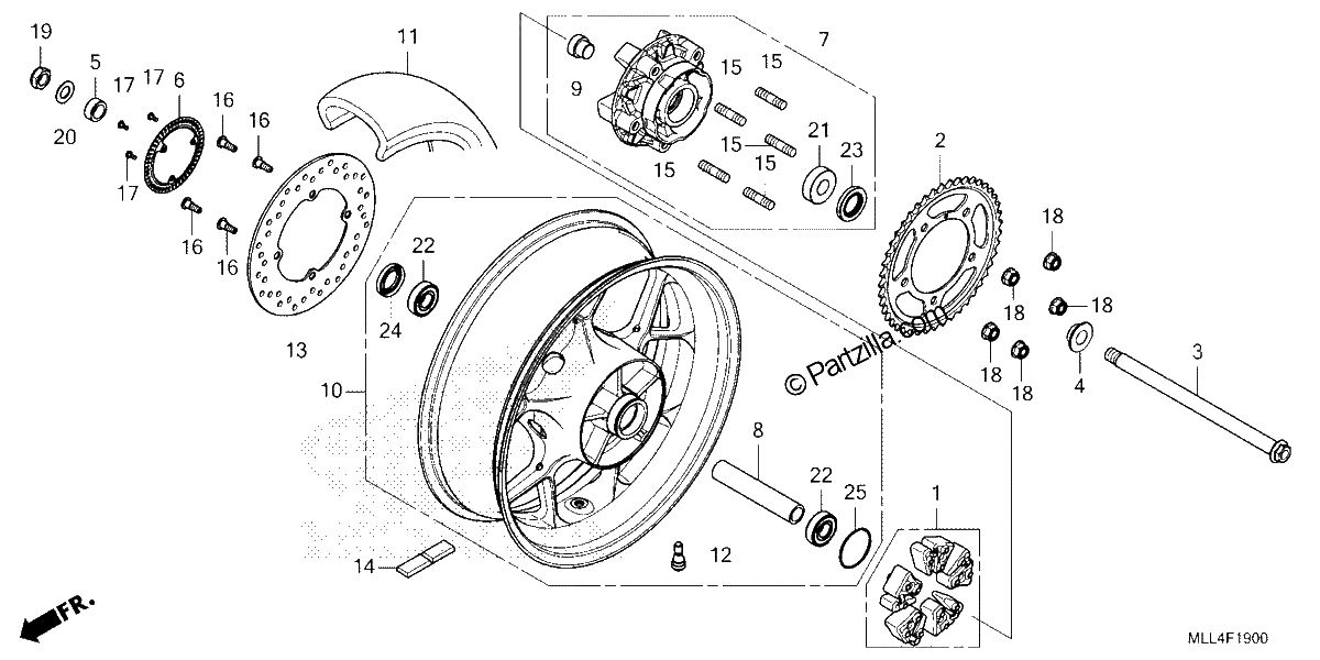 Diagrama de REAR WHEEL