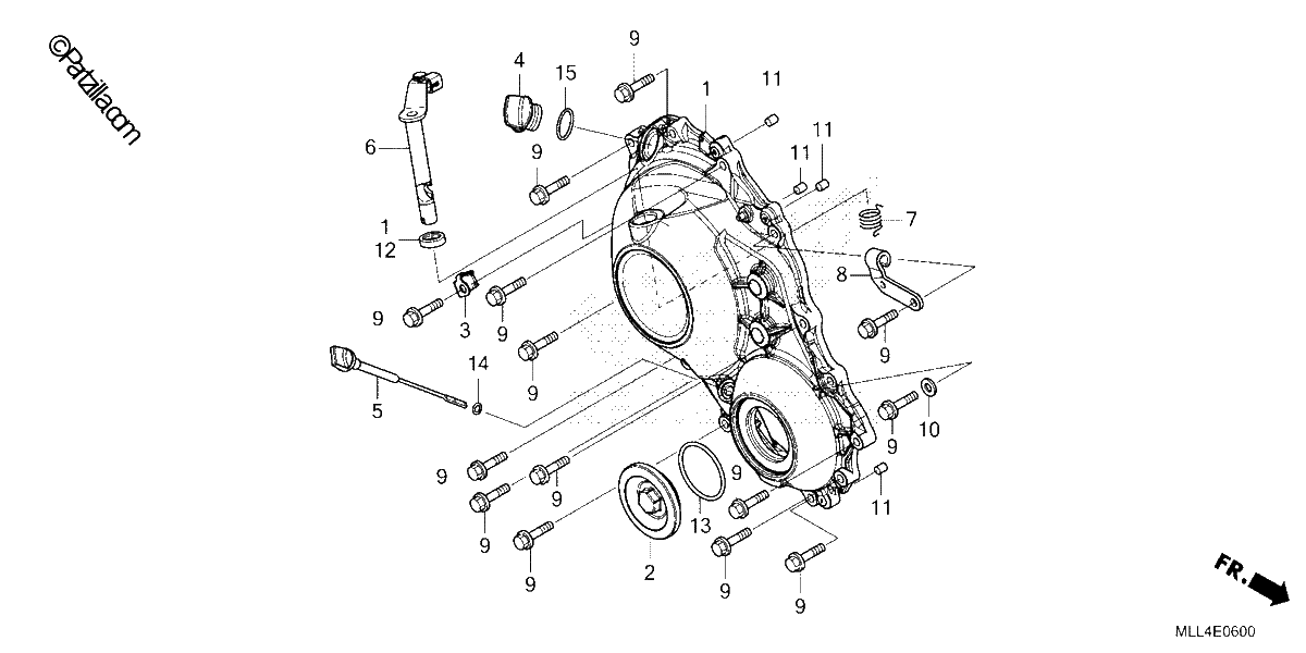 Diagrama de RIGHT CRANKCASE COVER
