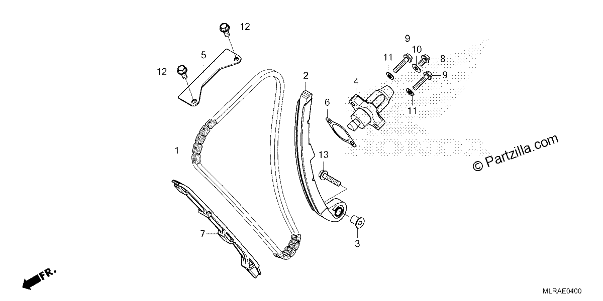 Diagrama de CAM CHAIN TENSIONER