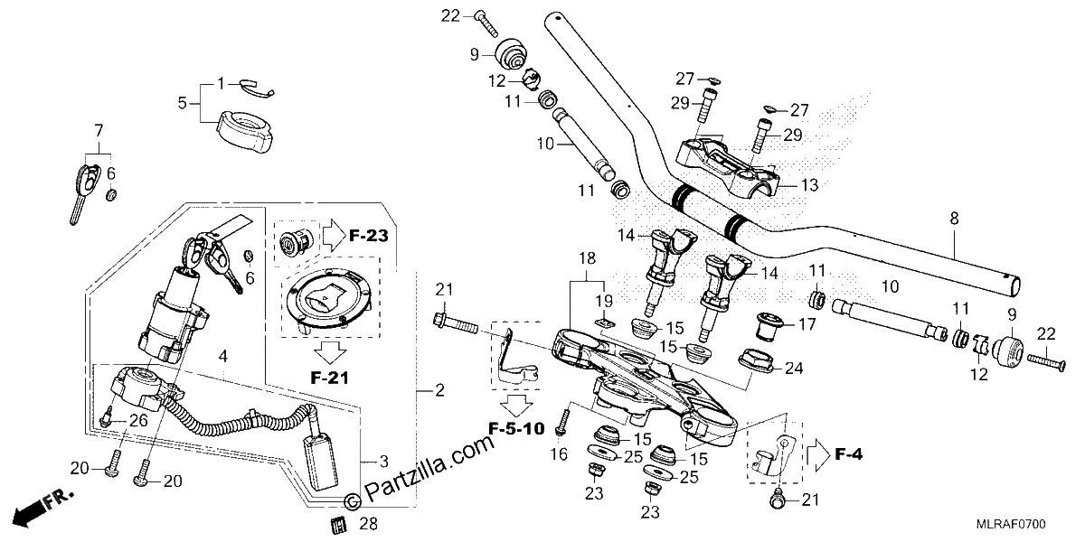 Diagrama de HANDLEBAR TOP BRIDGE