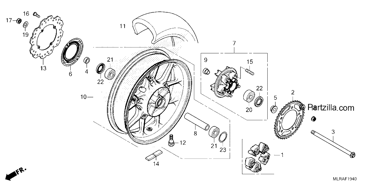 Diagrama de REAR WHEEL
