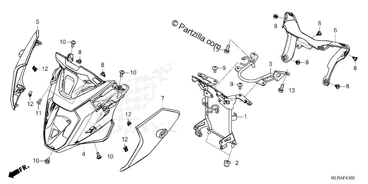 Diagrama de UPPER COWL